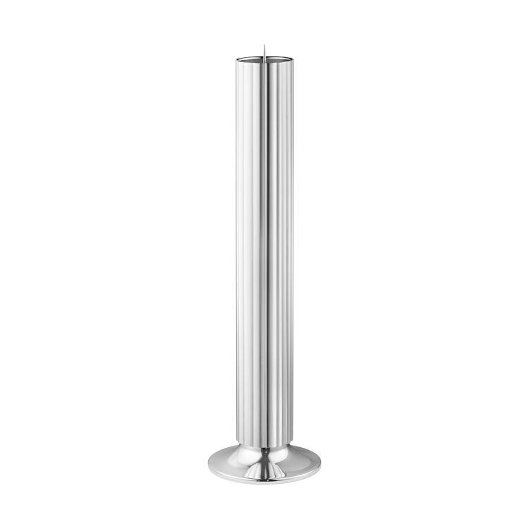 Georg Jensen Bernadotte Stainless Steel Floor Candle Holder Large - Silver
