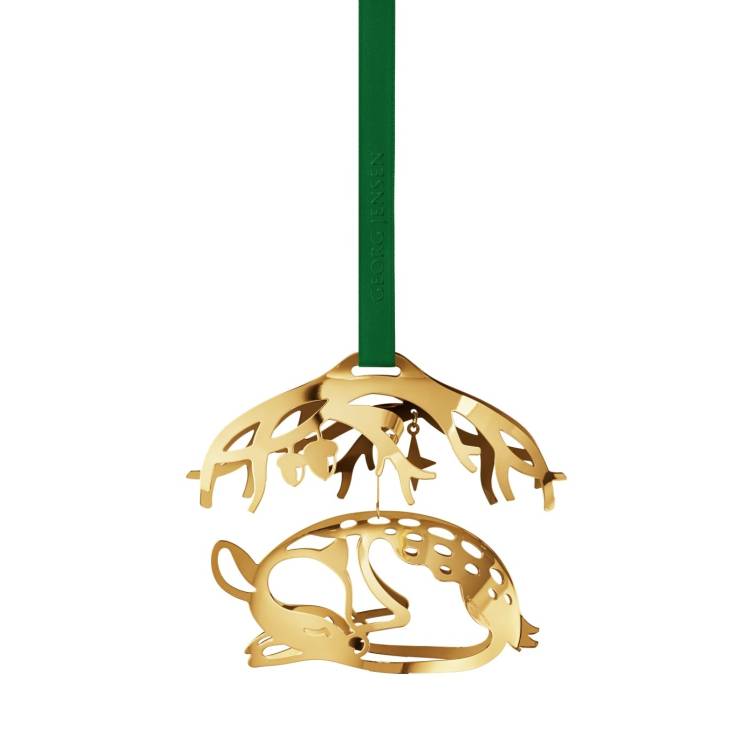 Georg Jensen Christmas Collection 2023 Gold Plated Sleeping Deer Mobile D