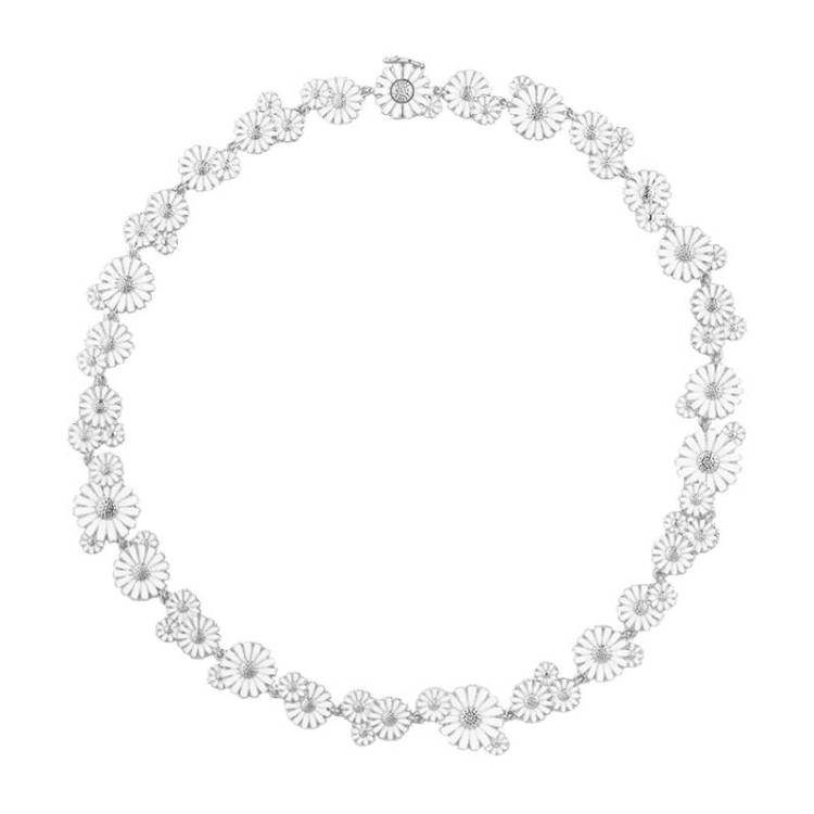 Georg Jensen Daisy Sterling Silver Layered Necklace - M