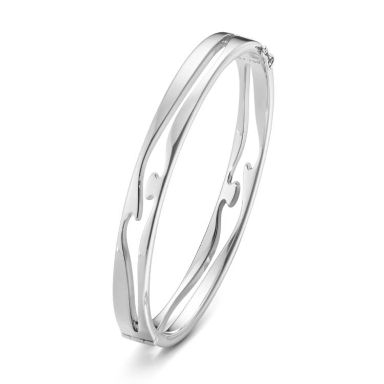Georg Jensen Fusion 18ct White Gold Bangle - XL