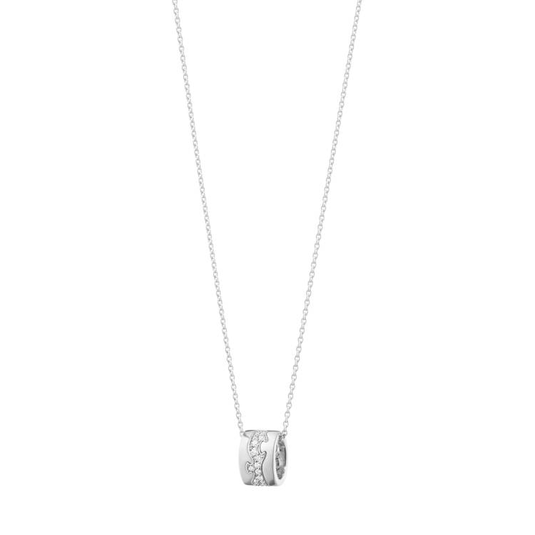 Georg Jensen Fusion 18ct White Gold Diamond Pave Necklace - Gold
