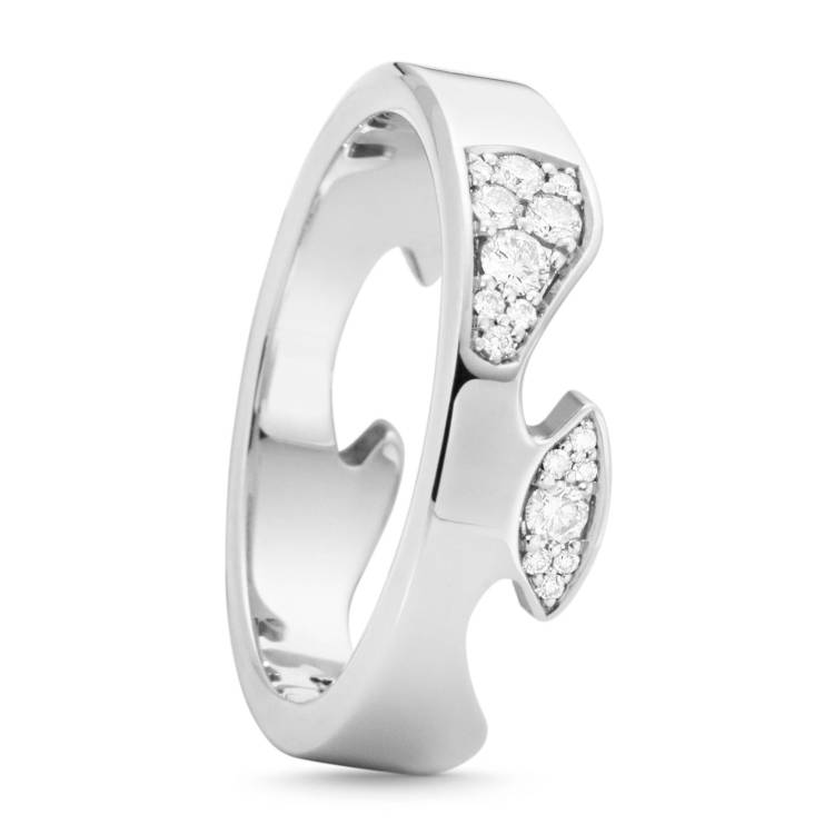 Georg Jensen Fusion 18ct White Gold Diamond Pave End Ring AA - 63