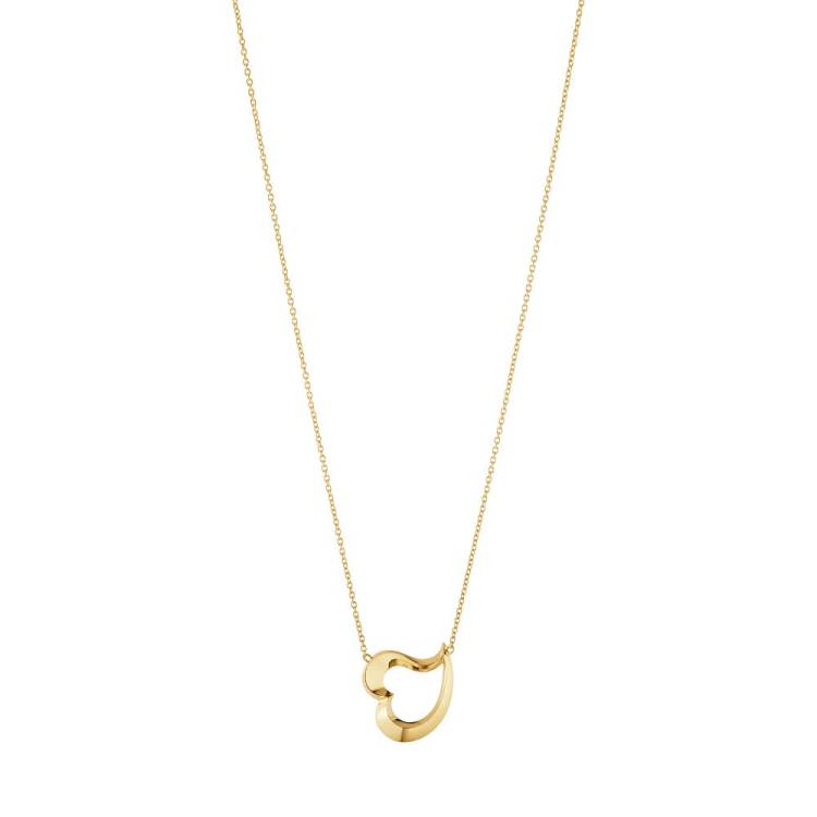 Georg Jensen Hearts of Georg Jensen Love Leaf 18ct Yellow Gold Necklace - Silver