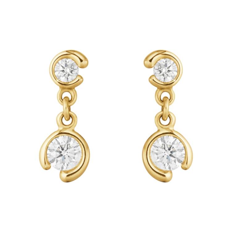 Georg Jensen Mercy 18ct Yellow Gold 0.40ct Diamond Double Solitaire Earrings