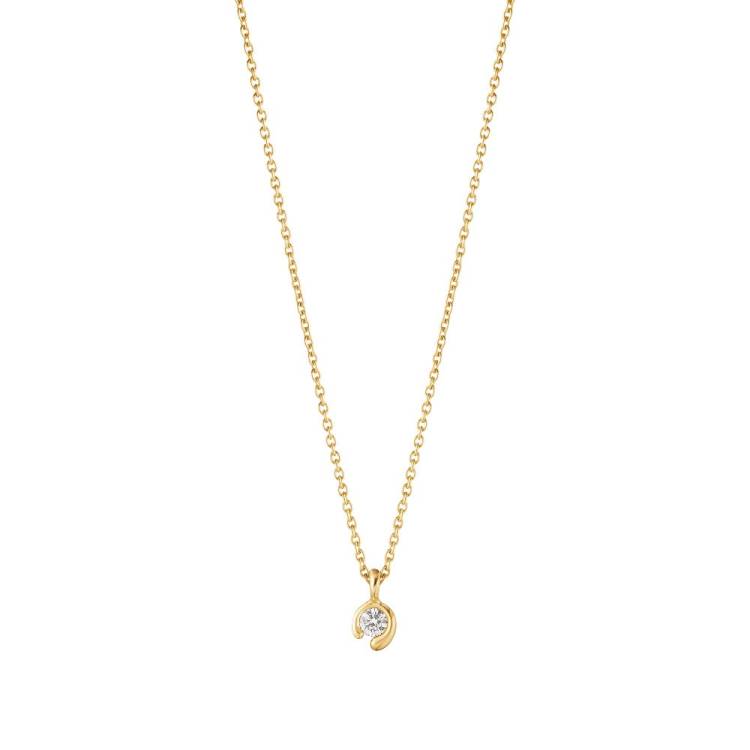 Georg Jensen Mercy 18ct Yellow Gold 0.05ct Diamond Solitaire Pendant
