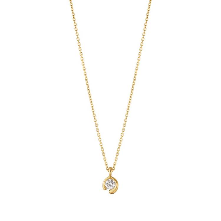 Georg Jensen Mercy 18ct Yellow Gold 0.10ct Diamond Solitaire Pendant