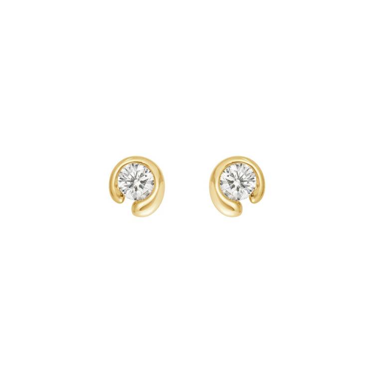 Georg Jensen Mercy 18ct Yellow Gold 0.10ct Diamond Stud Earrings