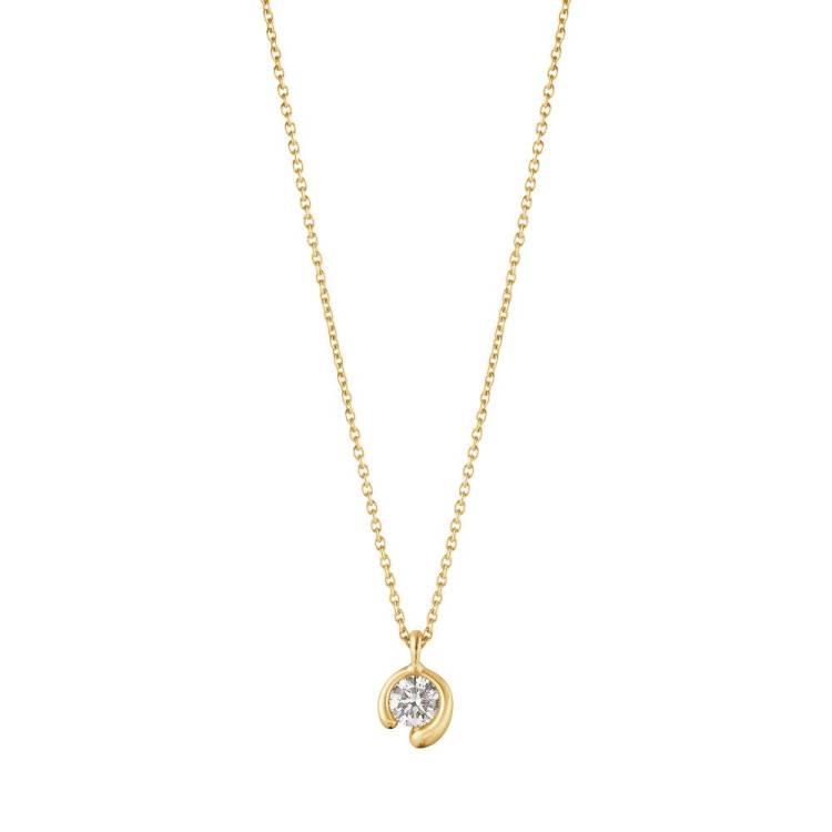 Georg Jensen Mercy 18ct Yellow Gold 0.20ct Diamond Solitaire Pendant