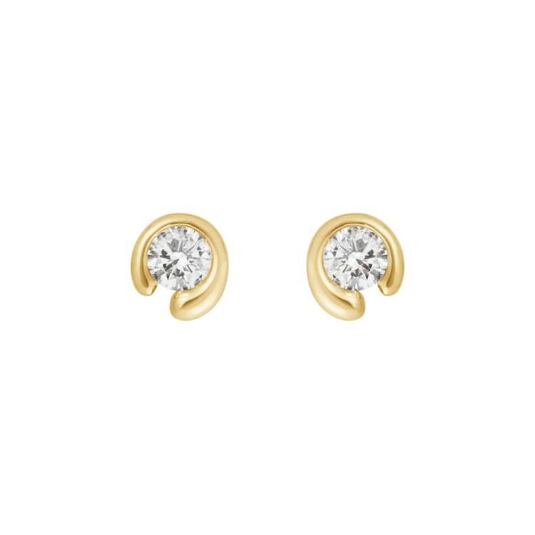 Georg Jensen Mercy 18ct Yellow Gold 0.20ct Diamond Stud Earrings