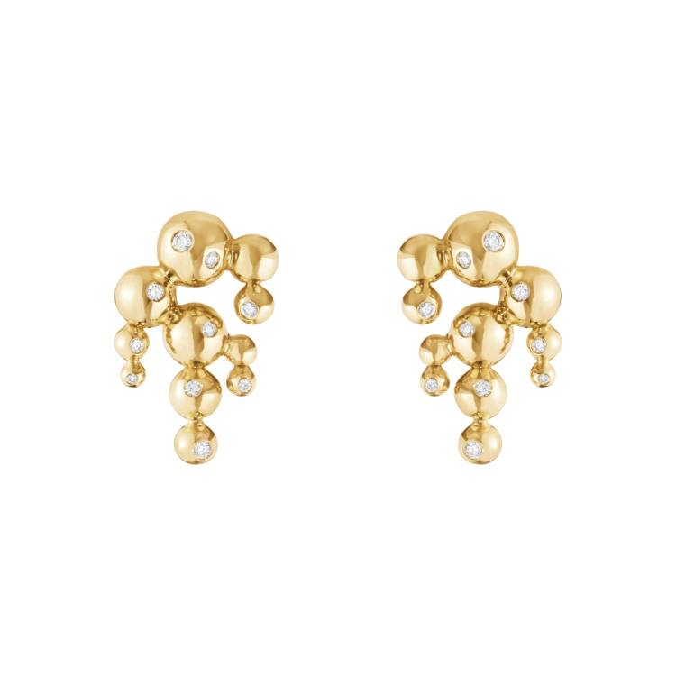 Georg Jensen Moonlight Grapes 18ct Yellow Gold Diamond Chandelier Earrings