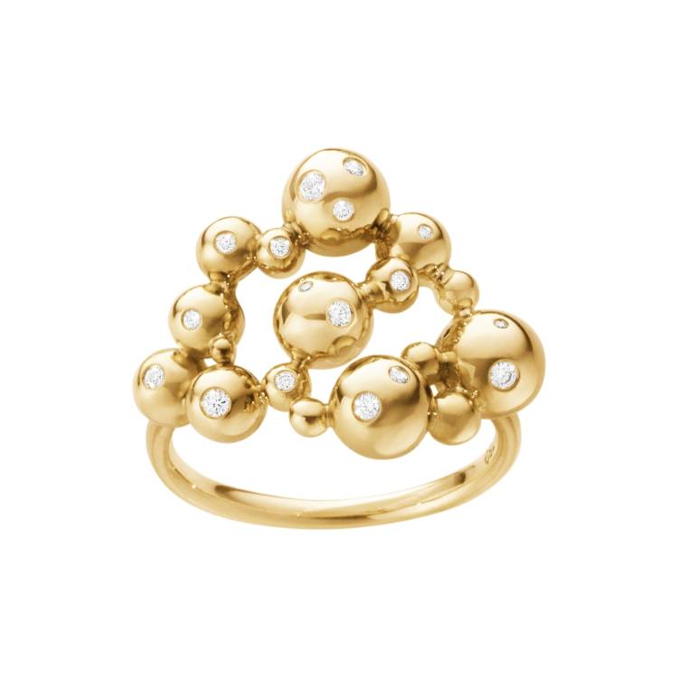 Georg Jensen Moonlight Grapes 18ct Yellow Gold Diamond Cluster Ring - 49