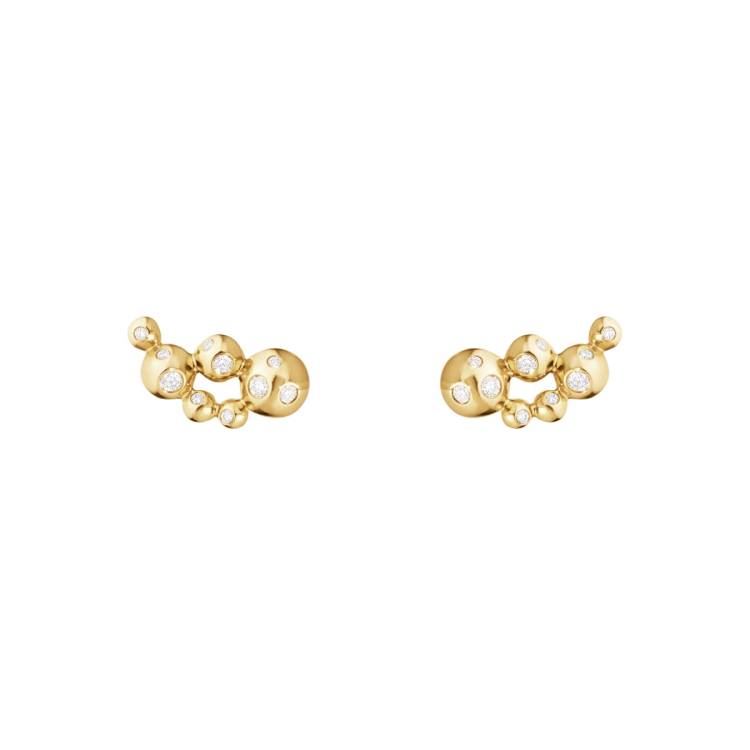 Georg Jensen Moonlight Grapes 18ct Yellow Gold Diamond Ear Cuff Earrings - Gold