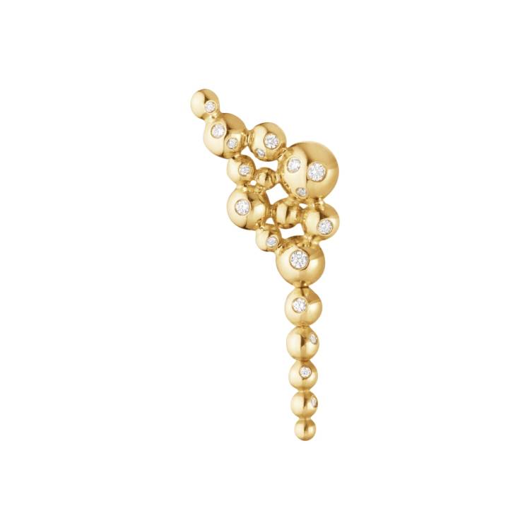 Georg Jensen Moonlight Grapes 18ct Yellow Gold Diamond Single Ear Cuff Earring - Left