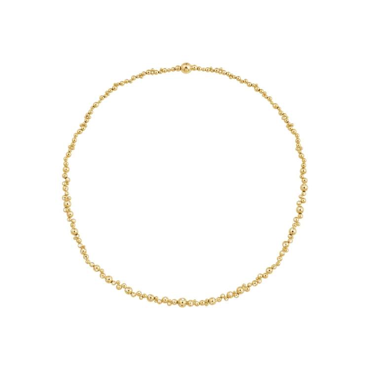 Georg Jensen Moonlight Grapes 18ct Yellow Gold Diamond Slim Necklace - S