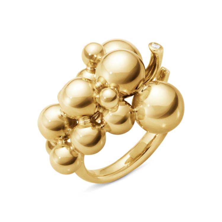 Georg Jensen Moonlight Grapes 18ct Yellow Gold Statement Ring - 50