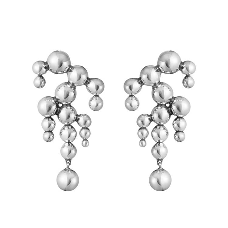 Georg Jensen Moonlight Grapes Sterling Silver Chandelier Earrings Pair