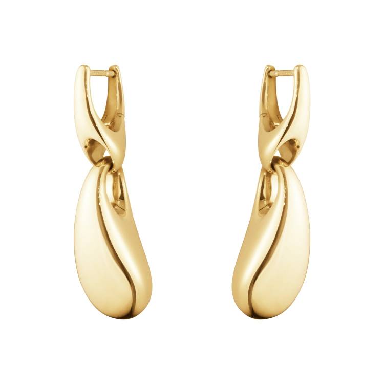 Georg Jensen Reflect 18ct Yellow Gold Graduated Links Short Drop Earrings - Gold