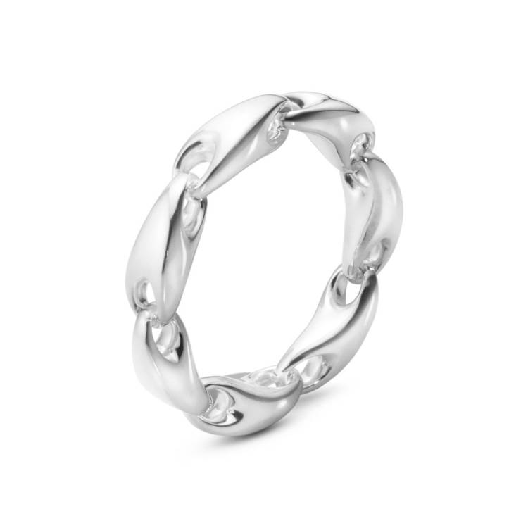 Georg Jensen Reflect Sterling Silver Chain Links Ring - 53