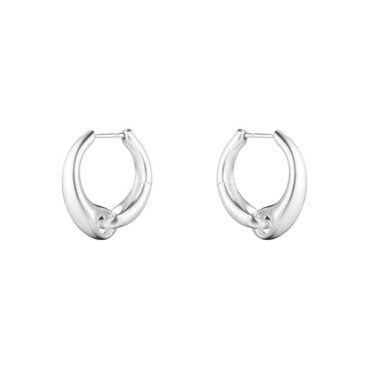 Georg Jensen Reflect Sterling Silver Large Hoop Earrings - Silver