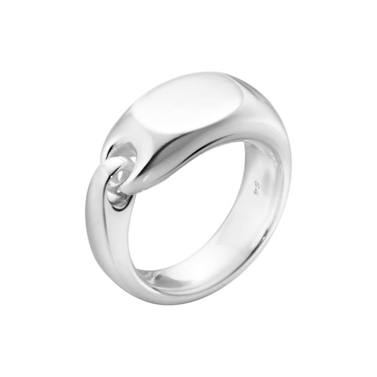 Georg Jensen Reflect Sterling Silver Signet Ring - 53