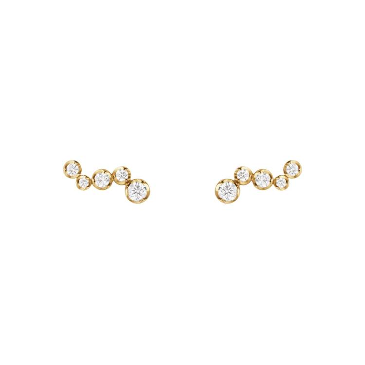 Georg Jensen Signature 18ct Yellow Gold 0.18ct Diamond Stud Earrings