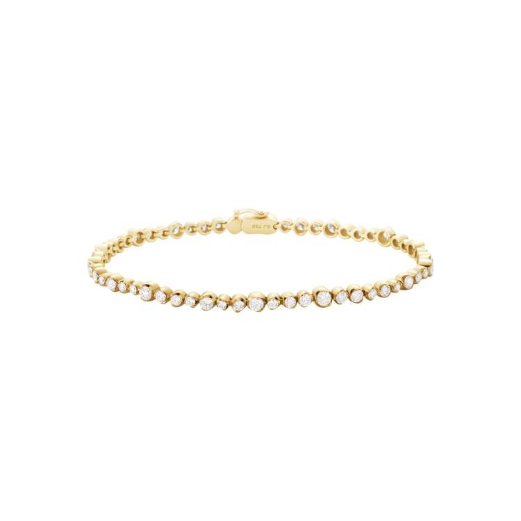 Georg Jensen Signature 18ct Yellow Gold 2.26ct Diamond Tennis Bracelet Small