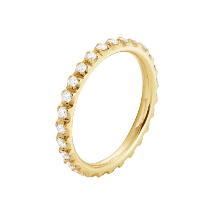 Georg Jensen Signature 18ct Yellow Gold Diamond Large Ring - 48