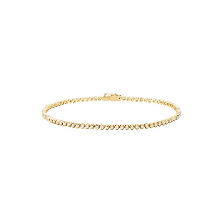 Georg Jensen Signature Diamonds 18ct Yellow Gold 0.69ct Slim Tennis Bracelet Small