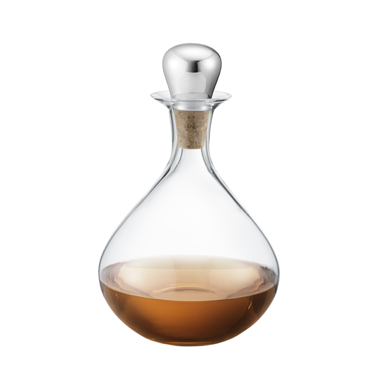 Georg Jensen Sky Stainless Steel and Glass Liquor Decanter - Silver