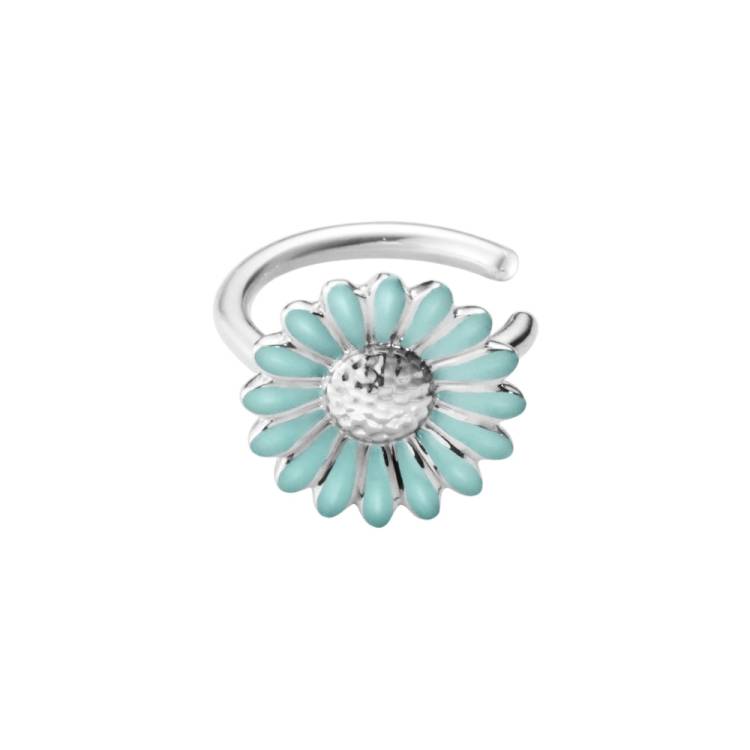 Georg Jensen Stine Goya Daisy Sterling Silver Blue Single Ear Cuff - Silver