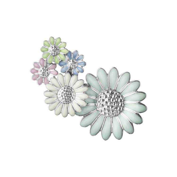 Georg Jensen Stine Goya Daisy Sterling Enamel Medium Single Ear Cuff - Silver