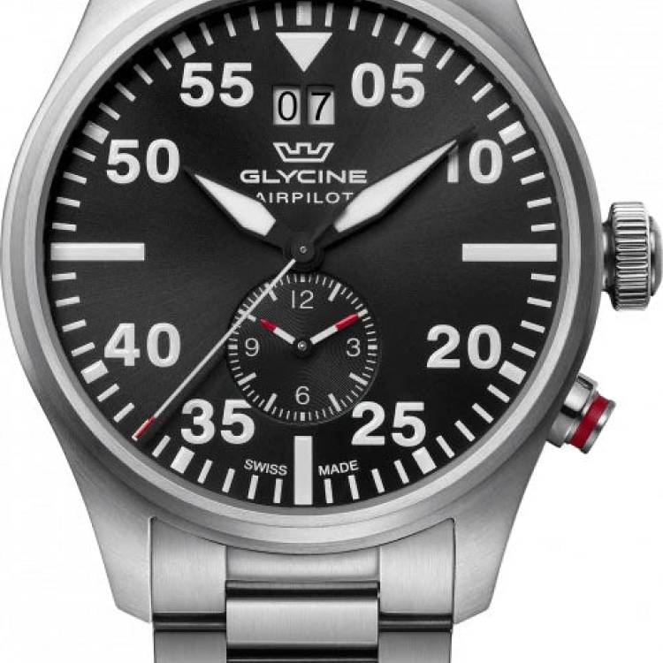 Glycine Watch Airpilot Dual Time 44 - Black