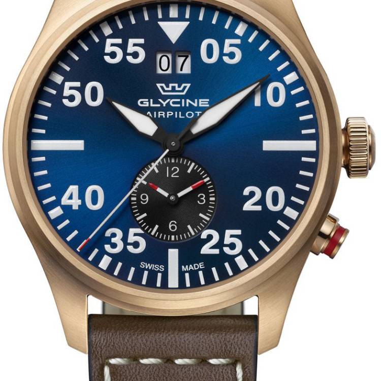 Glycine Watch Airpilot Dual Time 44 - Blue