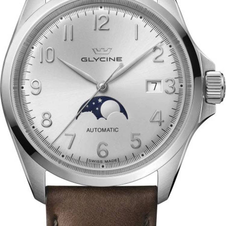 Glycine Watch Combat Classic 40 Moonphase - Silver