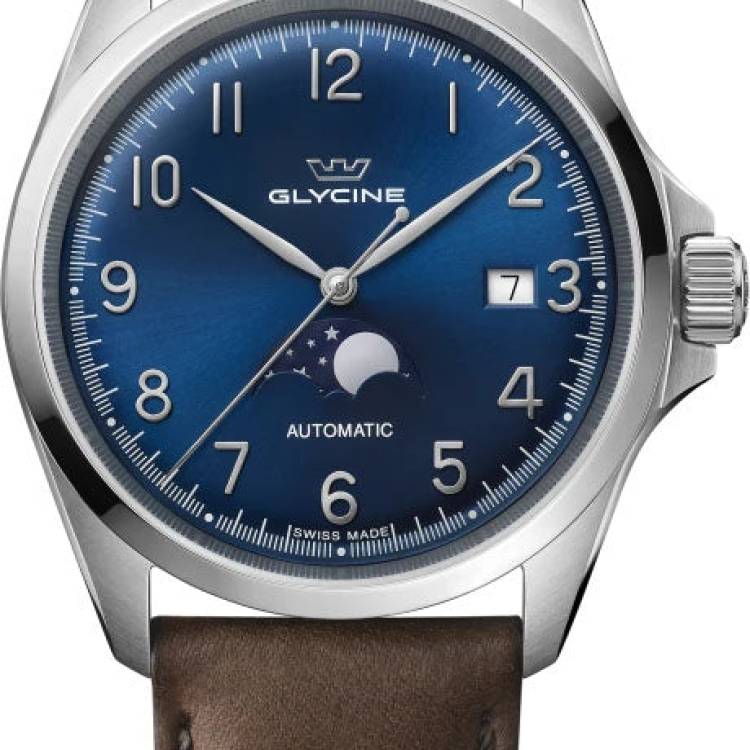 Glycine Watch Combat Classic 40 Moonphase - Blue