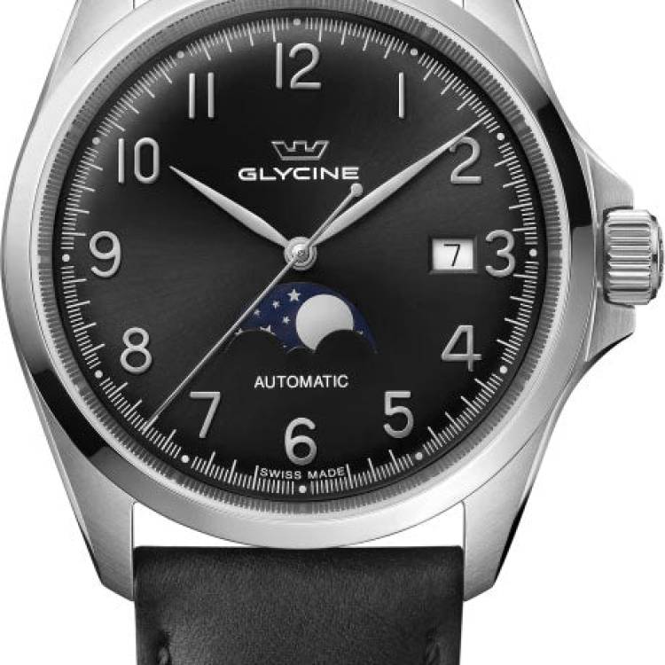 Glycine Watch Combat Classic 40 Moonphase - Black