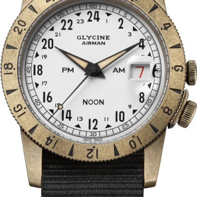 Glycine Watch Airman Vintage Noon 40 Purist - White