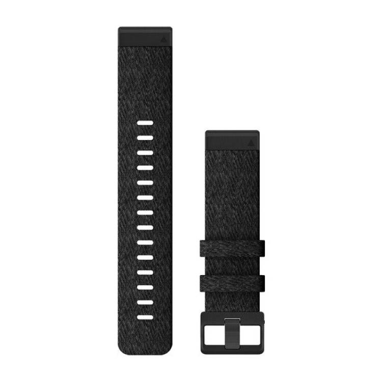 Garmin Watch Band QuickFit 22 Heathered Black Nylon - Black