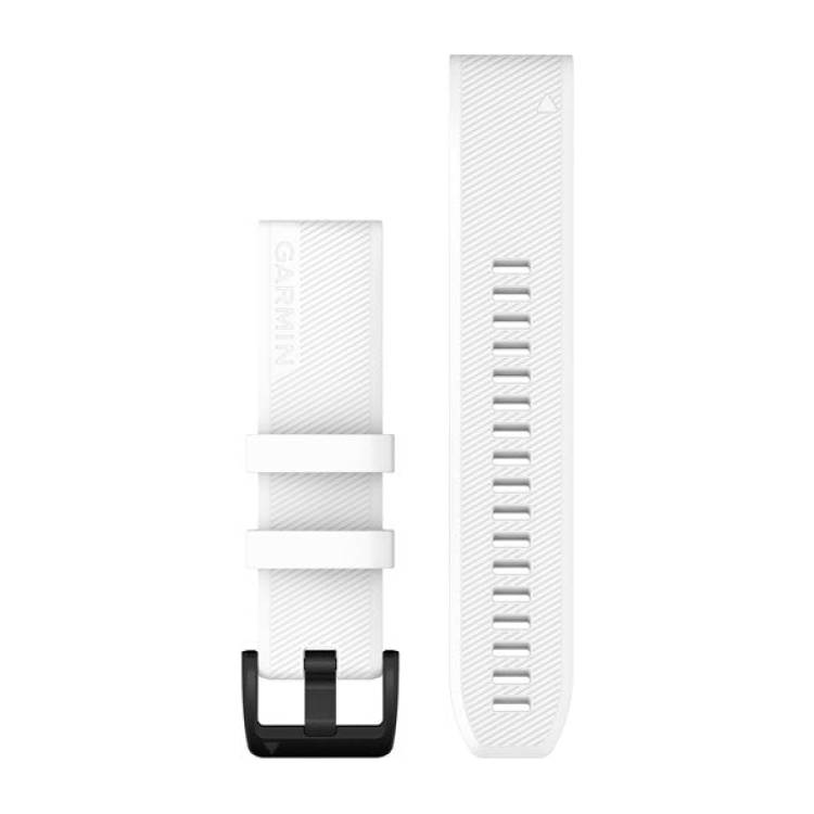 Garmin Watch Band QuickFit 22 White With Black Stainless Steel Hardware - Black