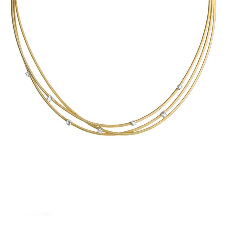 Marco Bicego Goa 18ct Yellow Gold 0.21ct Diamond Necklace - Yellow Gold