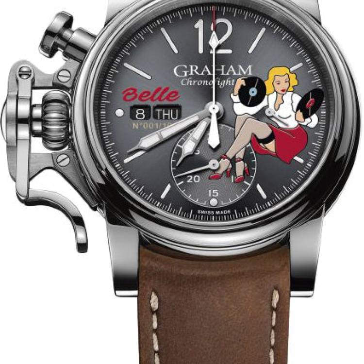 Graham Watch Chronofighter Vintage Nose Art Belle Limited Edition - Grey