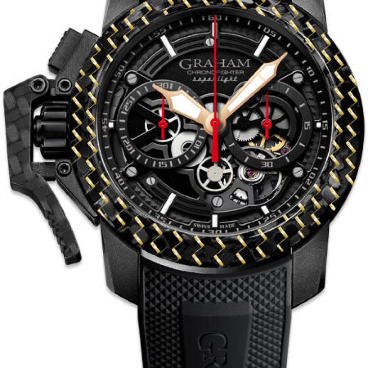 Graham Watch Chronofighter Superlight Carbon Skeleton - Black