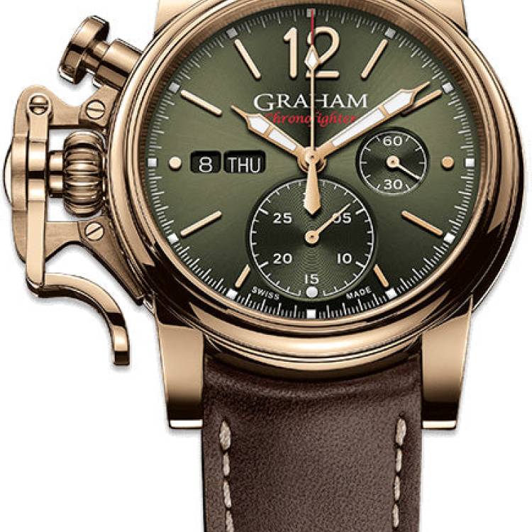 Graham Watch Chronofighter Vintage Bronze Black Gold - Green