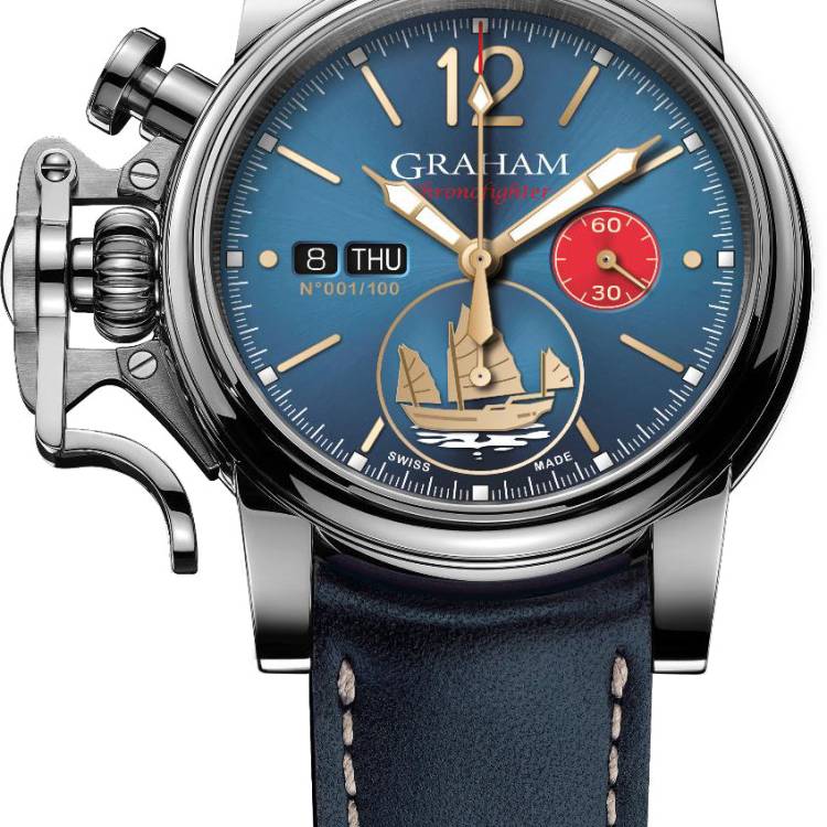 Graham Watch Chronofighter Vintage Golden Junk Limited Edition - Blue
