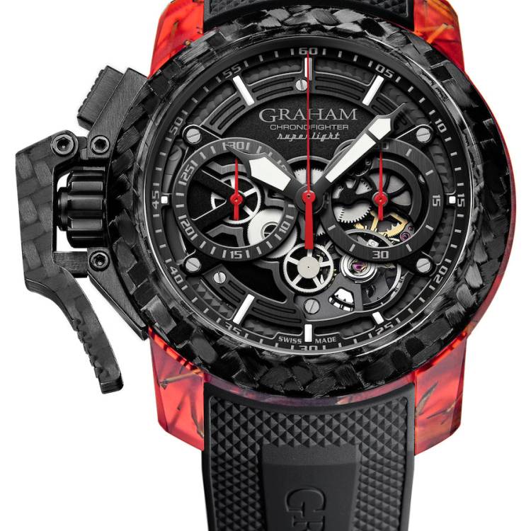 Graham Watch Chronofighter Oversize Superlight Carbon Lightning - Black