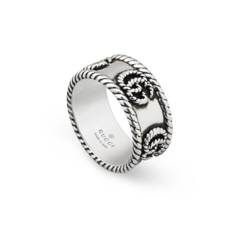 Gucci GG Marmont Aged Sterling Silver 9mm Ring D - K.5
