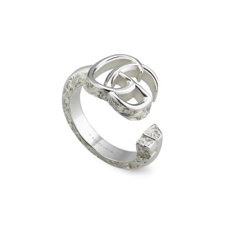 Gucci GG Marmont Sterling Silver Key Band Ring - P