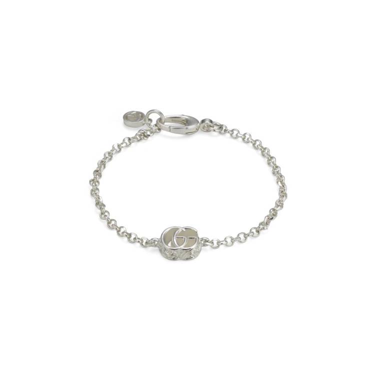 Gucci GG Marmont Sterling Silver Logo Bracelet - 18cm