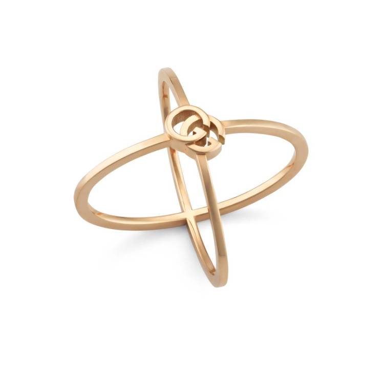 Gucci GG Running 18ct Rose Gold Ring D - N.5