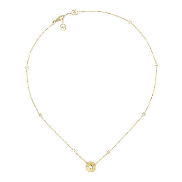 Gucci Icon 18ct Yellow Gold Open Heart Chain Necklace - Yellow Gold